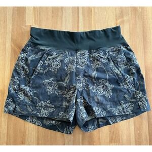 Athleta Trekkie North Printed Shorts Women's 4 Ripstop Stretch Waist Zip Pockets